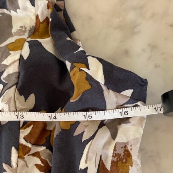 OLD NAVY Woven Cami Grey Floral Defined Waist Spaghetti Strap Dress L - Picture 13 of 16